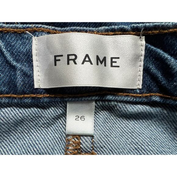 FRAME DENIM WOMENS SIZE 26 DOROTHY JEAN FRAYED HEM MIDI SKIRT BLUE NEW - Picture 4 of 11